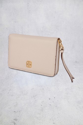 Le devant de Portefeuille beige à aspect cuir de Laurent David pour Femmes