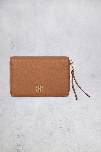 Le devant de Portefeuille cognac à aspect cuir de Laurent David pour Femmes