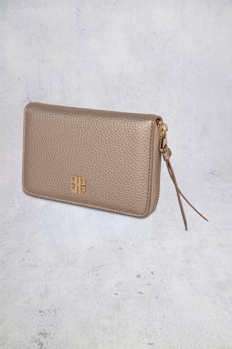 Le devant de Portefeuille doré à aspect cuir de Laurent David pour Femmes