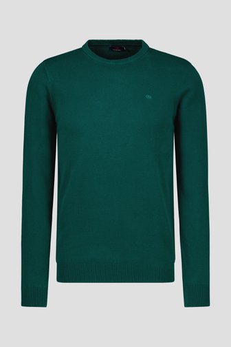 Pull à col rond en coton vert foncé  de Dansaert Blue pour Hommes