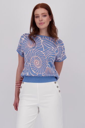 Pull à manches courtes bleu clair de Libelle pour Femmes