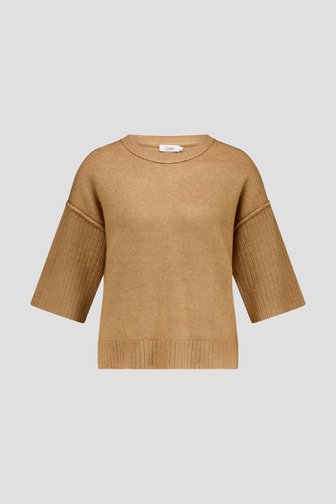 Pull à manches courtes marron clair de Libelle pour Femmes