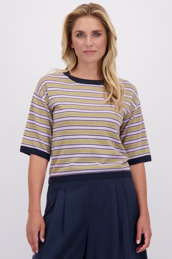 Le devant de Pull à rayures à manches courtes de Libelle pour Femmes