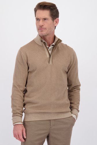 Le devant de Pull beige à col montant de Dansaert Blue pour Hommes