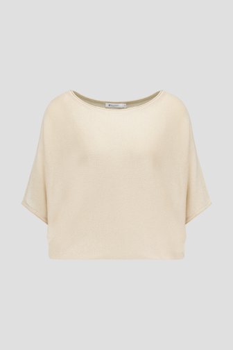 Pull beige à manches courtes chauve-souris de D'Auvry pour Femmes