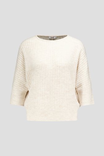 Le devant de Pull beige à manches trois-quarts de Libelle pour Femmes