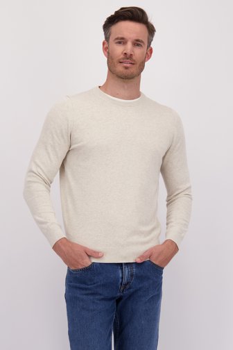 Pull beige clair à col rond de Dansaert Blue pour Hommes