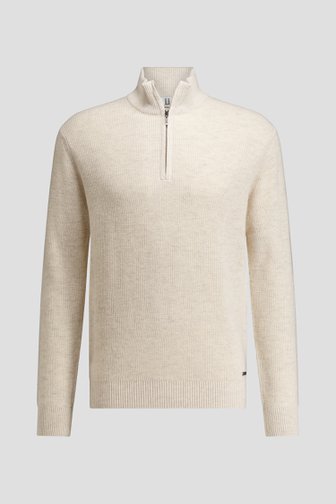 Photo produit 1 de Pull beige clair avec fermeture éclair de Upper East pour Hommes