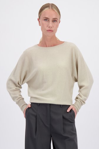 Le devant de Pull beige clair en laine et cachemire de D'Auvry Studio pour Femmes