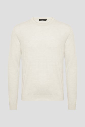 Photo produit 1 de Pull beige clair en laine mérinos de Matinique pour Hommes