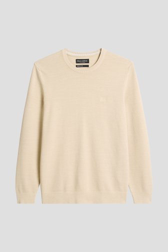 Photo produit 1 de Pull beige en maille à col rond de Marc O'Polo pour Hommes