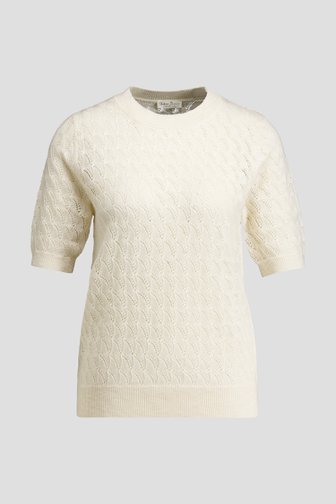 Photo produit 1 de Pull beige en maille à manches courtes de Barbara Lebek pour Femmes
