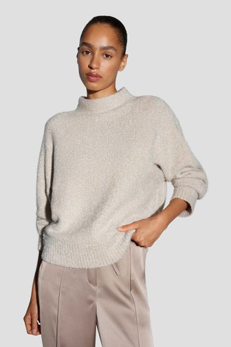 Le devant de Pull beige en maille avec fil métallisé de Opus pour Femmes