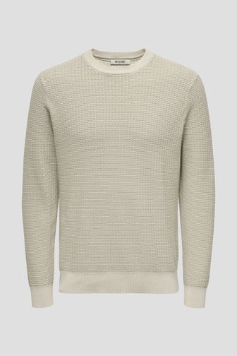 Le devant de Pull beige mélangé de Only & Sons pour Hommes