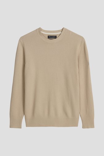 Photo produit 1 de Pull beige tricoté à col rond de Marc O'Polo pour Hommes
