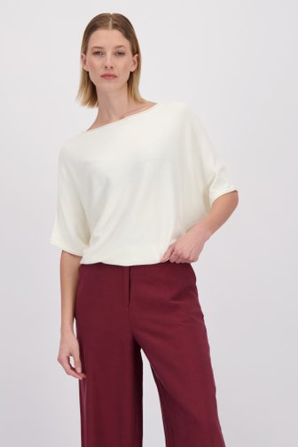 Le devant de Pull blanc à manches chauve-souris de D'Auvry pour Femmes