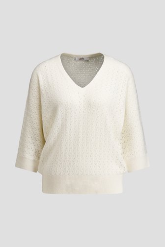 Le devant de Pull blanc à manches trois-quarts de Libelle pour Femmes