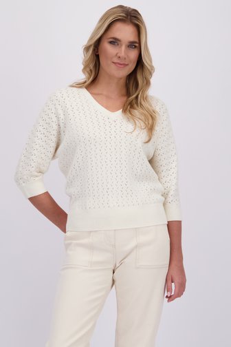 Le devant de Pull blanc à manches trois-quarts de Libelle pour Femmes