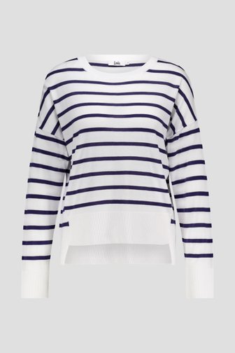 Pull blanc à rayures bretonnes de Louise pour Femmes