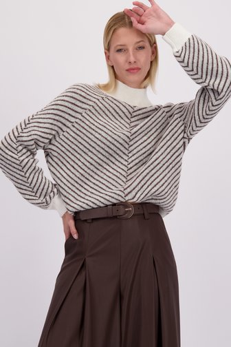 Le devant de Pull blanc à rayures de D'Auvry pour Femmes