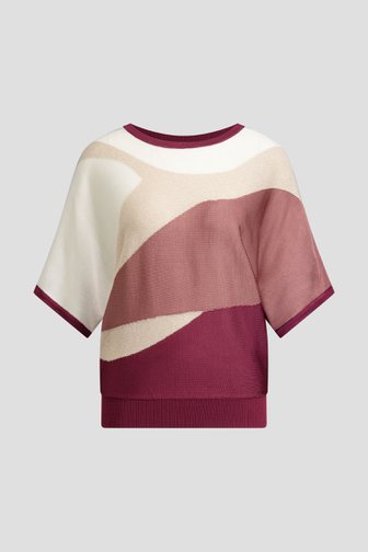 Le devant de Pull blanc aux nuances bordeaux de D'Auvry pour Femmes