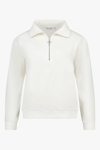 Pull blanc avec fermeture éclair courte de Liberty Island homewear pour Femmes