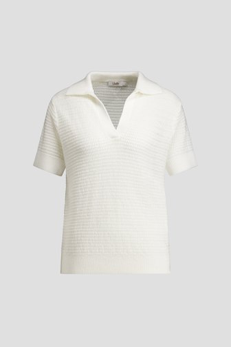 Photo produit 1 de Pull blanc en maille à motif ajouré de Libelle pour Femmes