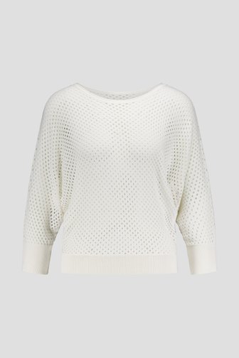 Pull blanc en maille avec motif ajouré de More & More pour Femmes