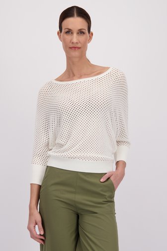 Pull blanc en maille avec motif ajouré de More & More pour Femmes