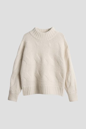 Le devant de Pull blanc en maille torsadée de Opus pour Femmes