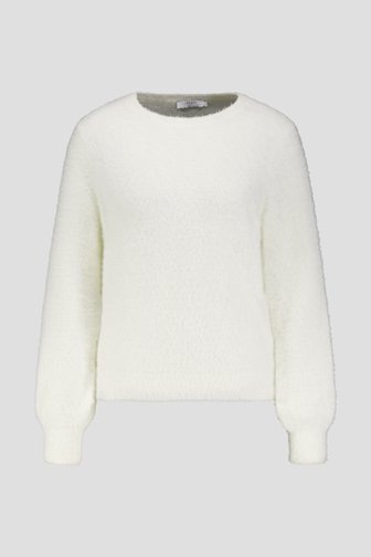 Le devant de Pull blanc en tissu imitation fourrure de Liberty Island pour Femmes