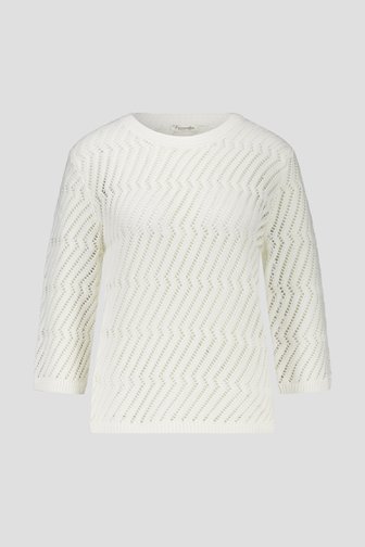 Pull blanc en tricot ajouré de Barbara Lebek pour Femmes