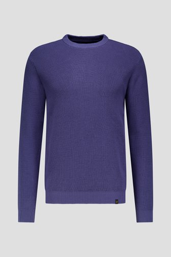Pull bleu à col rond
