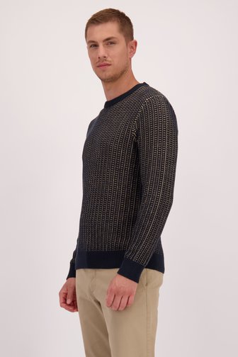 Le devant de Pull bleu à motif de Casual Five pour Hommes
