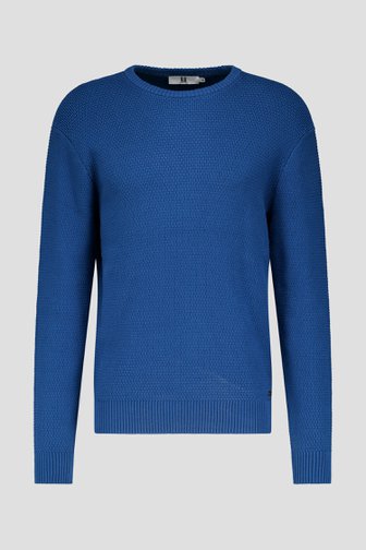 Pull bleu à structure fine de Upper East pour Hommes
