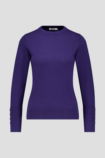 Le devant de Pull bleu avec boutons métalliques de Liberty Island pour Femmes