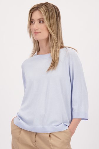 Le devant de Pull bleu clair à manches 3/4 de D'Auvry pour Femmes