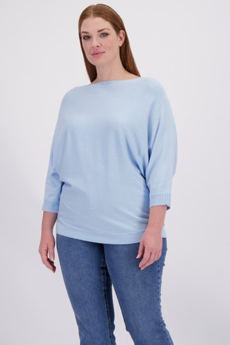 Le devant de Pull bleu clair à manches 3/4 de Yest Curve pour Femmes