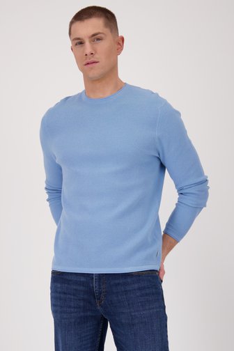 Pull bleu clair à structure fine  de Casual Five pour Hommes