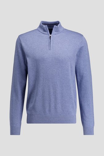 Le devant de Pull bleu clair avec col zippé de Dansaert Blue pour Hommes
