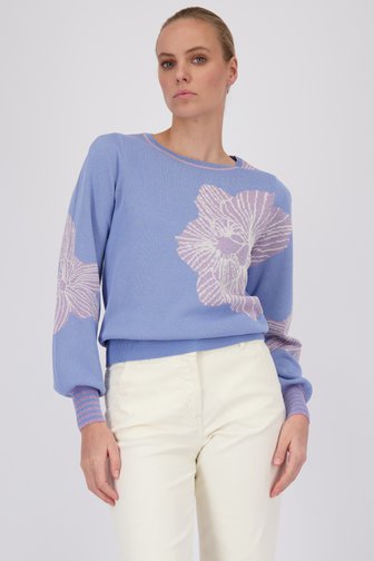 Pull bleu clair avec imprimé fleuri de D'Auvry pour Femmes