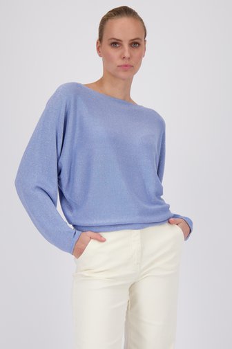 Pull bleu clair avec strass et encolure ronde de D'Auvry pour Femmes
