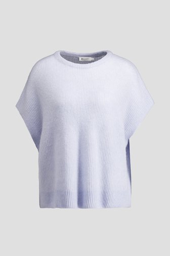 Le devant de Pull bleu clair en maille à manches courtes de D'Auvry pour Femmes
