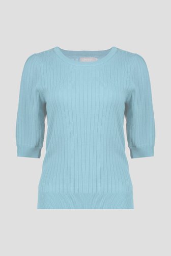 Pull bleu clair en maille à manches mi-longues de Geisha pour Femmes
