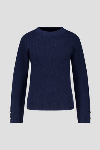 Le devant de Pull bleu côtelé de D'Auvry pour Femmes