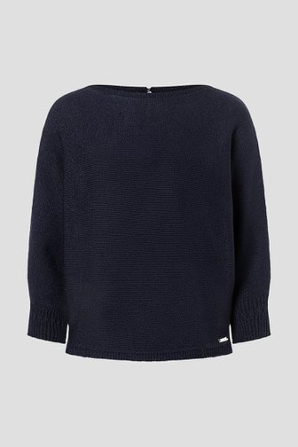 Le devant de Pull bleu en maille avec manches chauve-souris de More & More pour Femmes