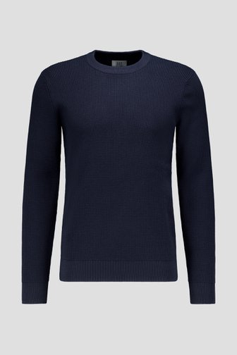  Pull bleu foncé en maille à col rond