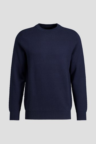 Le devant de Pull bleu marine à manches longues de Ravøtt pour Hommes