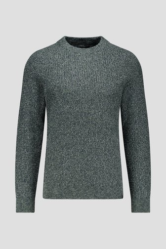 Le devant de Pull bleu-vert mélangé avec col rond  de Ravøtt pour Hommes