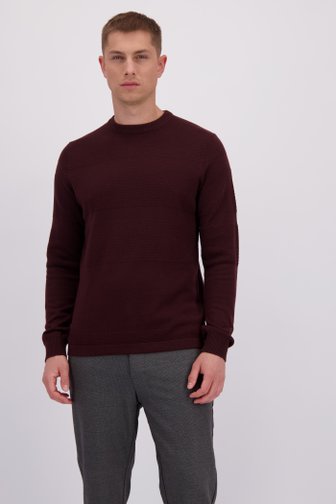 Le devant de Pull bordeaux à col rond de Only & Sons pour Hommes